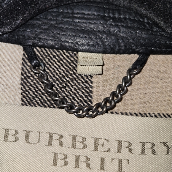 BURBERRY BRIT Leather Ballistic Motorcycle Jacket Size Large - Picture 4 of 15